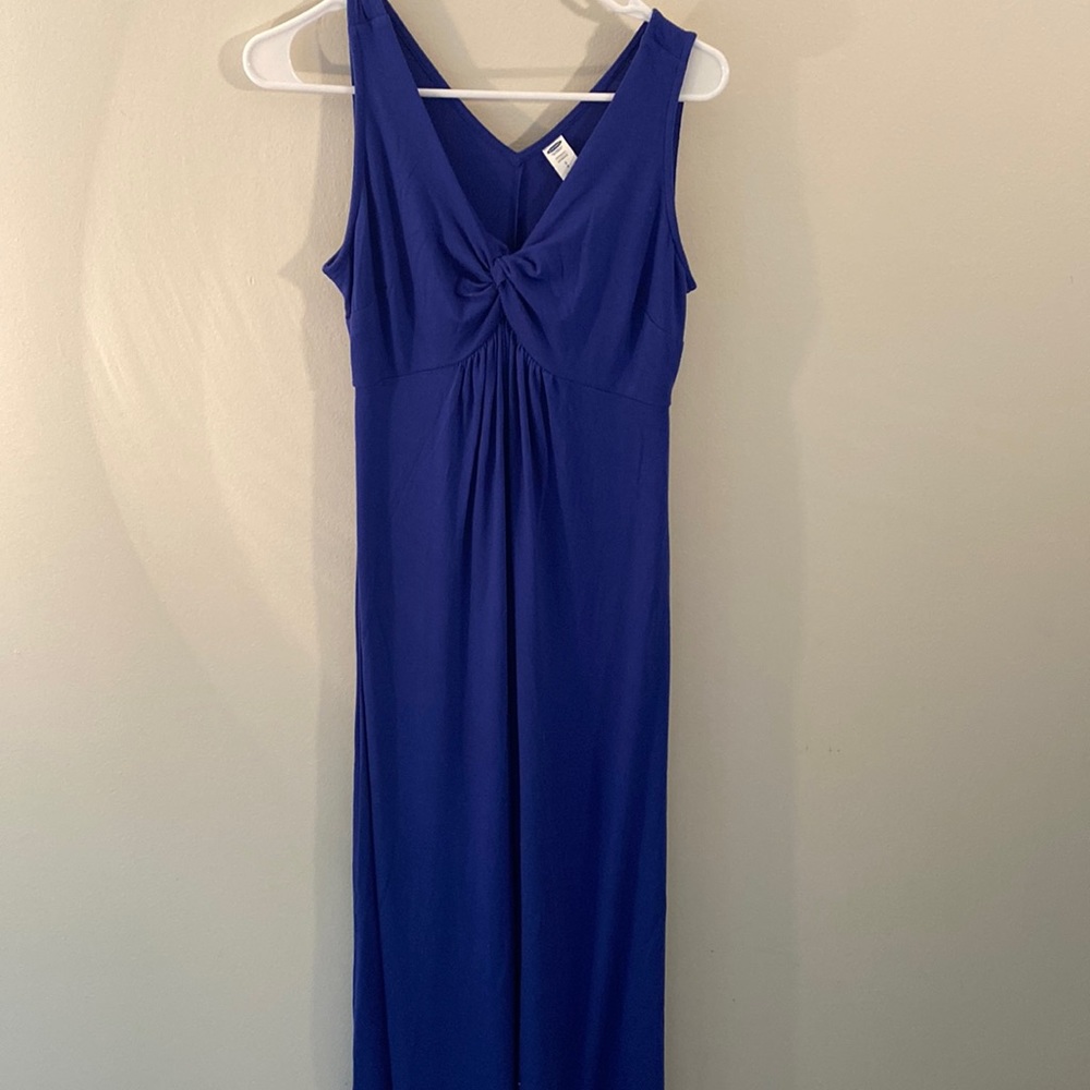 Long blue maternity maxi